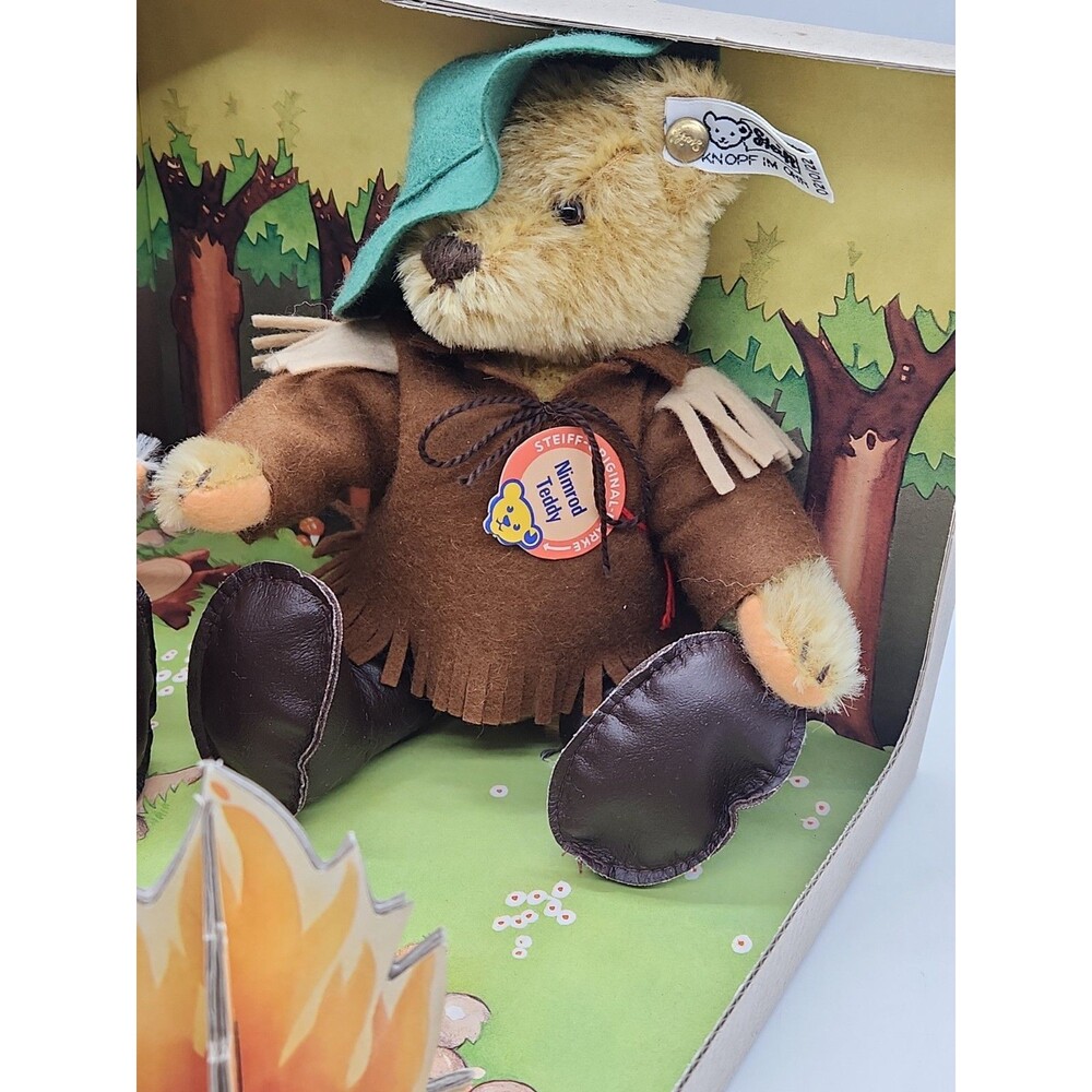 Steiff Nimrod Teddy Bear Camping Set 0210/22 Genuine Mohair KNOPF IM OHR - Picture 12 of 16